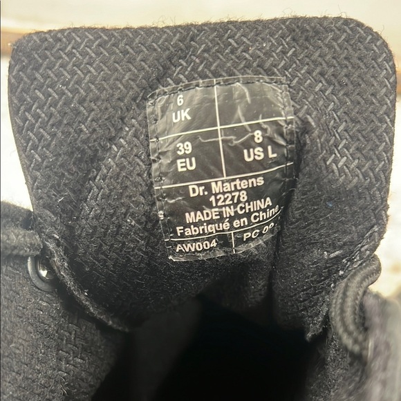 DR. MARTENS Vintage Y2K Black Leather 12281 Floral Chunky Platform Ankle Boots- - Picture 10 of 10